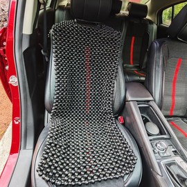 HJJKKH Wooden Beaded Car Front Seat Cover – 17.7" x 45.3" Breathable Cooling Massage Seat Cushion for Front Seats, Ergonomic Wood Bead Mat for Universal Cars, Trucks, Vans