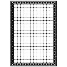 Melody Jane Dolls House Fenice Victorian Mosaic Tile Floor Black & White Gloss Card Sheet