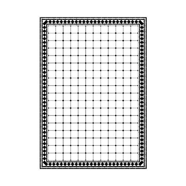 Melody Jane Dolls House Fenice Victorian Mosaic Tile Floor Black