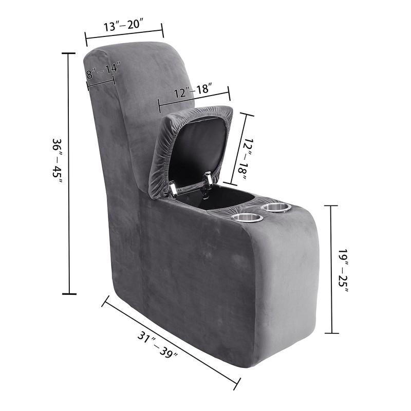ULTICOR 7-Piece L Shape Sectional Recliner Sofa Covers, Velvet Stretch