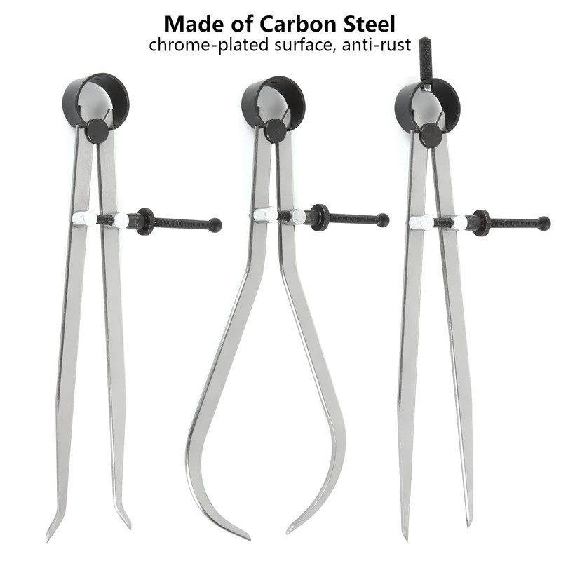 Acrux7 3pcs 8 Inch Long Spring Caliper Set, Carbon Steel