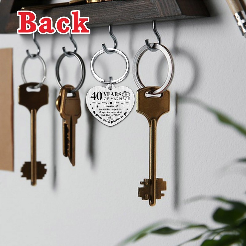 Tangvo 40th Anniversary Keychain - Happy 40 Years Wedding Anniversary