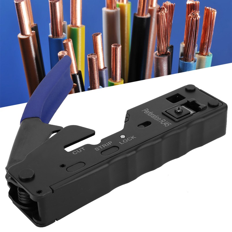 Network Wire Crimper Stripper Cutter Crystal Head Crimping Tool for