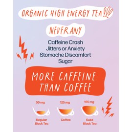 Kubo Tea, Coconut Chai Black Tea, Organic High Caffeine Blend, 20 Servings (155mg Caffeine each), Pyramid Tea Bags, Compostable & Biodegradable Packaging, Brew Hot or Iced, Healthy Coffee Substitute