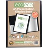 eco-eco A5 Size 50% Recycled 20 Pocket Black Presentation Display