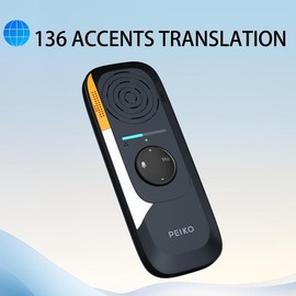 136+ Languages Portable Translator] Peiko TR-BOX01  Portable Language Translator - High Accuracy, Two-Way Instant Voice Translation with Wireless, Type-C Rechargeable, 136 Accents for Travel & Business Learning, APP Online, Voice Translation Audio