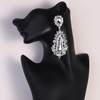 XSBODY Big Silver Chandelier Earrings for Women Dangling Bling Large