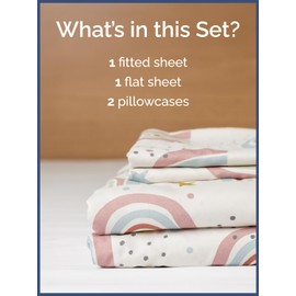 Kids King Size Rainbow Bed Sheets - 4 Piece Kids Rainbow Sheet Set - Star Theme Bedding - Ultra-Soft, Cute & Cozy - Breathable & Machine Washable - Colorful Bed Set for Boys, Girls, Teens & Toddlers