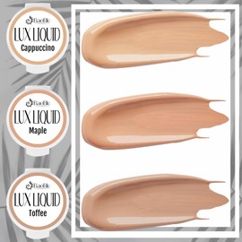 BaeBlu Organic LUX Liquid Foundation SAMPLES, Cappuccino, Maple, Toffee