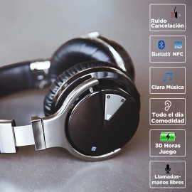 Auriculares Inalmbricos Bluetooth Cowin E7, Llamada De Micrfono, 30 Horas De Reproduccin Para Viajestrabajo, Funcin Activa De Reduccin De Ruido...    