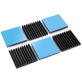 6PCS 40mm Aluminum Heat Sink with Thermal Conductive Adhesive Tape, 40×40×5mm Heatsink Cooler for Cooling TEC1-12706, VRM GPU Stepper Driver 3D Printer Stepper Motor