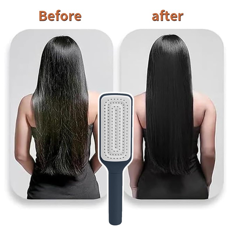Itadaku Self Cleaning Hair Brush for Women, One-Click Cleaning Comb,