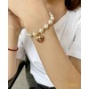 Smilephil Round White Simulated Shell Pearl Stretch Strand Bracelet with