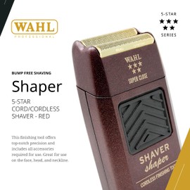 Wahl Professional 5 Star Series Shaver/Shaper, Cord/Cordless Finishing Tool, Rechargeable NiCad Battery, Up to 60 Minutes Runtime, Bump-Free Ultra-Close Shave