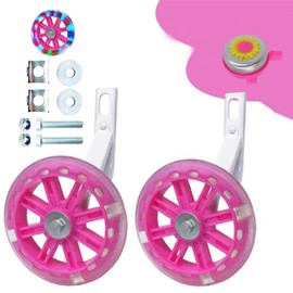 Training Wheels for Bicycle,Flash Mute Wheel Compatible for Bikes of 12 Inch 1 Pair (light pink)