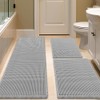 IM HOME Waffle Bath Mat Set 3 Piece Light Grey,Woven