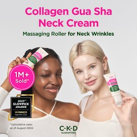 CKD Retino Collagen Guasha Neck Cream with Stainless Steel Roller – Turkey Neck Tightening, Lifting, Firming, Anti-Aging Care, Multi-Use for Neck, Face & Décolleté, Korean Skincare, 1.69 fl oz