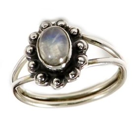 JEWELSTREZORO Regenbogenmondstein Edelstein-Bandring für Herren und Damen, alle Größen, 925er-Sterlingsilber, handgefertigter Geschenkartikel, Schmuck TSR191H_72 (22.9)