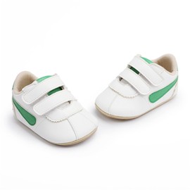 GAISUMMI Baby Boys Girls Sneakers PU Leather Newborn Moccasins Non-Slip Rubber Sole Toddler Prewalkers High Top Ankle Infant Crib Shoes(A08/Green,12-18 Months)