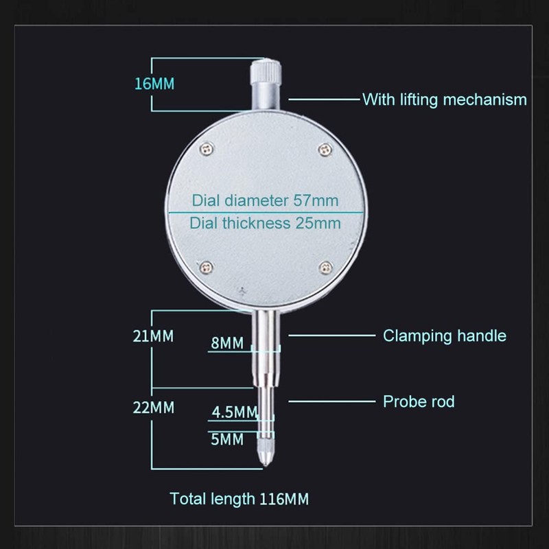 Oudtinx Digital Dial Indicator Digimatic Indicator 0.001mm/0.00005inch 0-12.7mm Test Range,