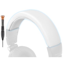 SOPROM Protein Leather Replacement Headstrap Pad Kit for Audio Technica ATH M50, M50X, M50XWH, M50XBT, M50XBT2, M50S/LE Headphones, Easy DIY Installation(White)