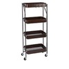 Origami 4 Tier Foldable Powder-Coated Metal Cart with Caster Wheels