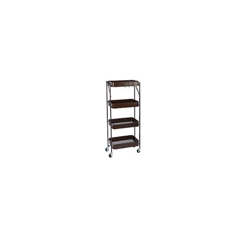 Origami 4 Tier Foldable Powder-Coated Metal Cart with Caster Wheels