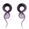 2Pcs Purple Ear Glass Spiral Tapers Plugs Tunnels Expander Gauges
