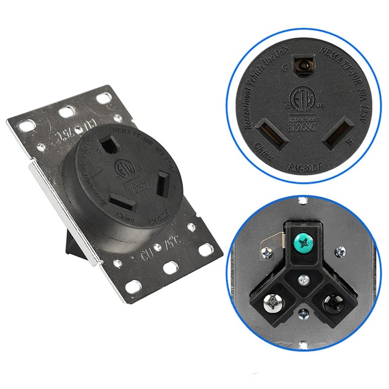 JORINDO 2pcs NEMA TT-30R,Industrial Power Wall RV Receptacle 30Amp 125V