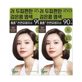 Ryo Scalp Comfortable Black Bean Dye 5.0 Ash Brown 120g 2pcs / 려 두피편한 검은콩 염색 5.0 애쉬브라운120g 2개