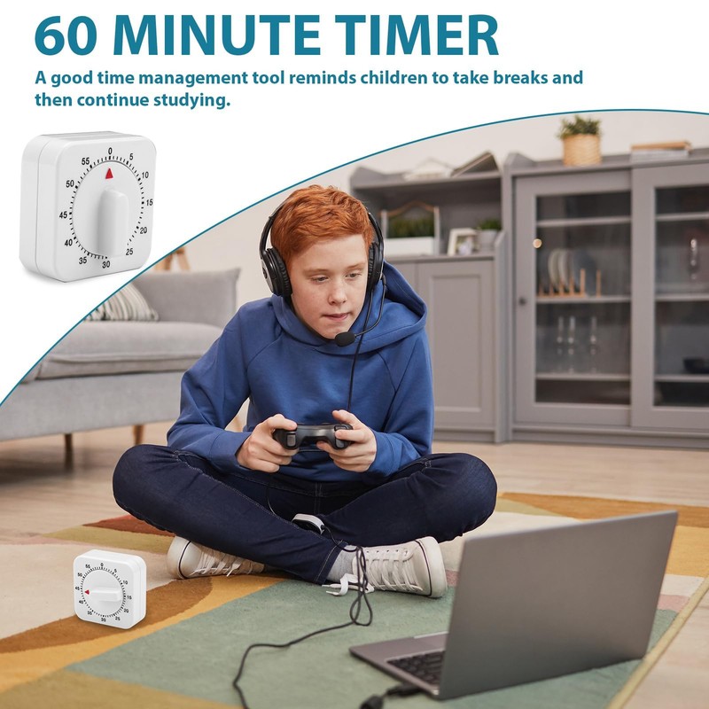 Kitchen Timer, 1 Hour/60 Minutes Count Down Alarm Reminder Square