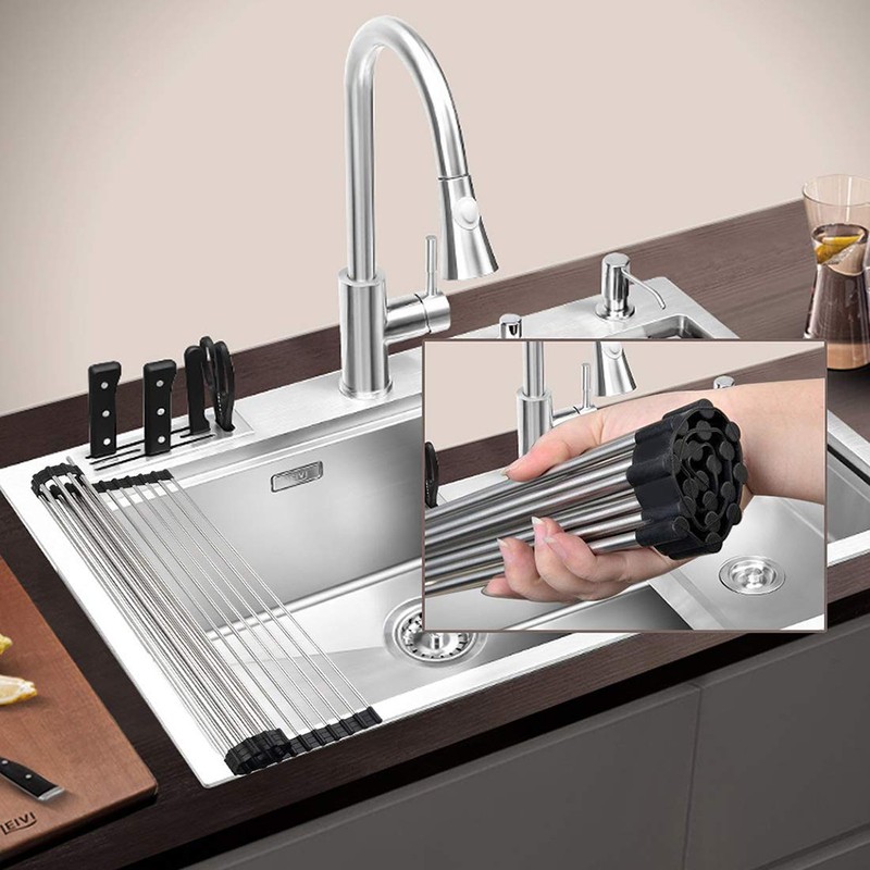 Ahyuan Roll up Dish Drying Rack Over The Sink Kitchen