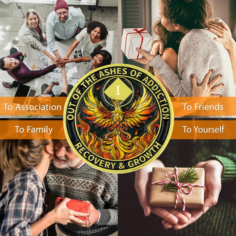 1 Year Phoenix Sobriety Coin – Rebirth in Flames Recovery