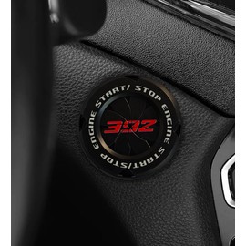 POWADDA Rotary Push Start Button Cover, Car Engine Push to Start Accessories, Automotive Start Stop Button Cover Compatible with Dodge 392，DIY Car Decoration Gift for Christmas New Years Birthday