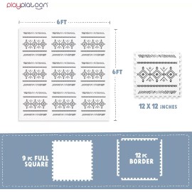Play Platoon Non-Toxic Extra-Thick 9 Piece Childrens Play Mat - 72 x 72 inch Comfortable Cush