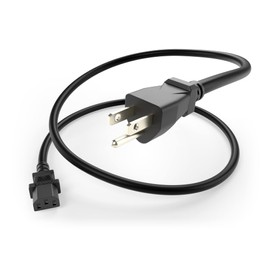 UNC 8ft (2.4m) Power Cord NEMA 5-15P to IEC C13 10Amp 18AWG 125V SVT Jacket 515P-C13 PDU PC Cable Monitor UL Listed, Black, 8 Foot