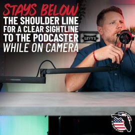 Gator Frameworks Low-Profile Series Premium Broadcast, Podcast, and Streaming Boom Arm, Fully Adjustable (GFWMICBCBM2500)