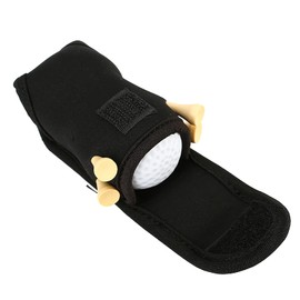 Golf Ball Holder Utility Fabric Waist Bag with 2 Golf Balls + 4 Golf Tees Sports Golf Accessories (Black