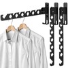 MBAIYO 3 Pack Black Wall Mount Coat Hanger Holder, Retractable