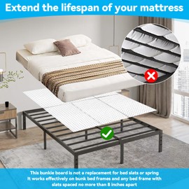 Lsbod Premium Bunkie Board for Queen,King,Full,Twin Size Bed,Breathable, Noise Minimizing, Moisture Resistant Bunkieboards Under Mattress to Stop Sagging Mattress