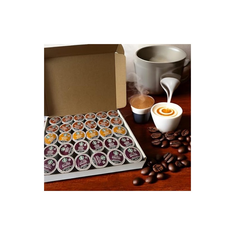 30 Count—Variety Pack Sampler K-Cup Coffee Pods- French Roast, Sumatra,