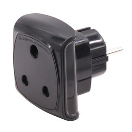 DentJet S??dafrika 3-poliger Gro?er Stecker Typ M Adapter (Nicht f??r indische 3-polige Typ D-Stecker) Konvertiert in 2-polige EU-Steckdose/Deutschland Steckdose mit Sicherheitsverschluss (1 St??ck Schwarz)