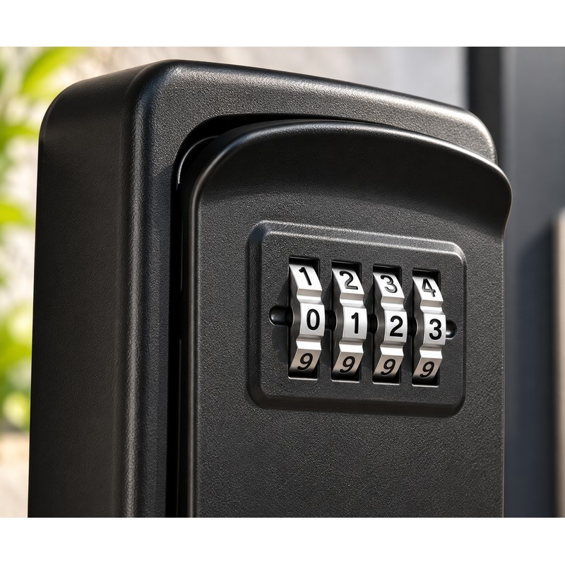 4-Digit Combination Key Lock Box for Door – Easy Peephole