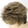 AIYLMZ Short Fluffy Blonde Wigs for Women, Brown Bob Wig