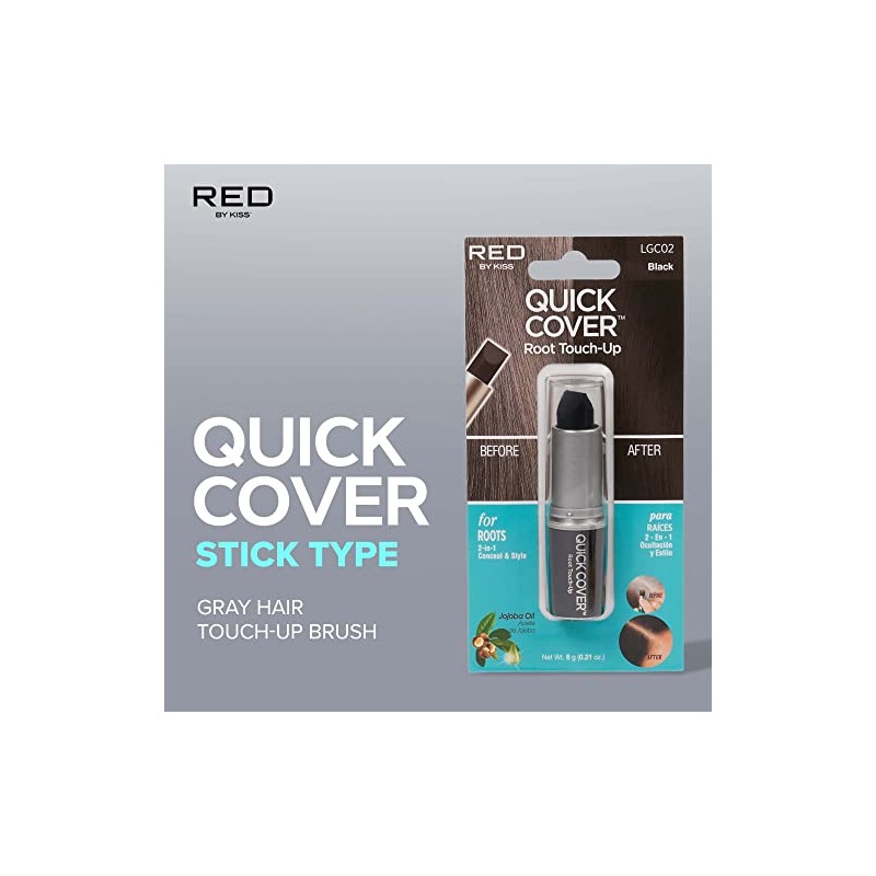 KISS Quick Cover Gray Hair Raíz Retoque Stick (2 unidades,