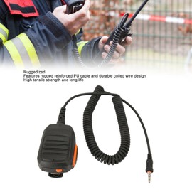 Walkie Talkie Speaker Microphone, 3.5 mm Headphone Jack, Two-Way Wireless Microphones with Spiral Wire Design, for ICOM IC M33 IC M35 M33 M25