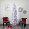 Nearly Natural 8ft. Slim White Artificial Christmas Tree with 400