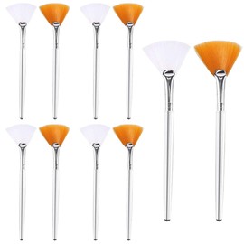 Pack of 8 Face Brush, Fan Brush, Face Mask, Soft Makeup Mask Brushes with Transparent Plastic Handle, Face Brushes, Acid Applicator for Mud Face Cream, Mask Brush