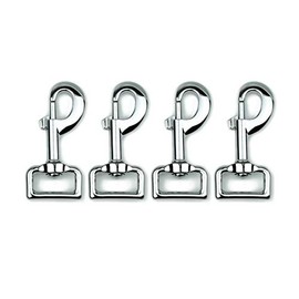 Garwor 4 Pcs Heavy Duty Chrome Swivel Snap Hooks with Spring,Rectangle 1.02"x3.19",Pet Buckle Multipurpose Dog Leashes Key Chain for Linking Pet Leash & Collar,Pet Harness, Purse Straps,DIY Crafts