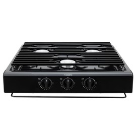 Replacement for Atwood 50301 RV Three Burner Cooktop | RV Cooktop Stove | 9,000 BTU front burner 6,500 BTU rear burners | Gas Burners